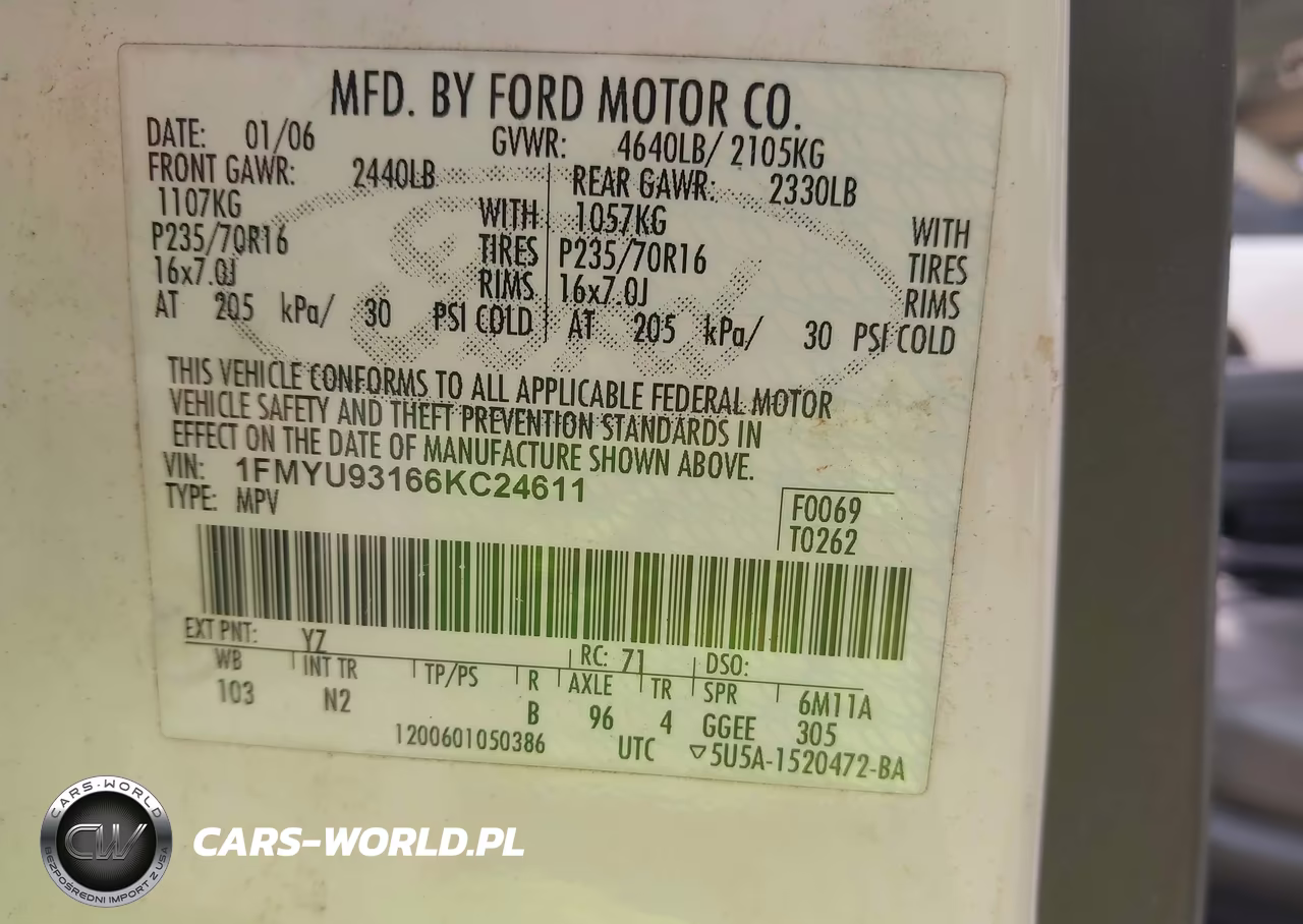 2006 Ford Escape Xlt-Xlt Sport VIN:1FMYU93166KC24611 - 9