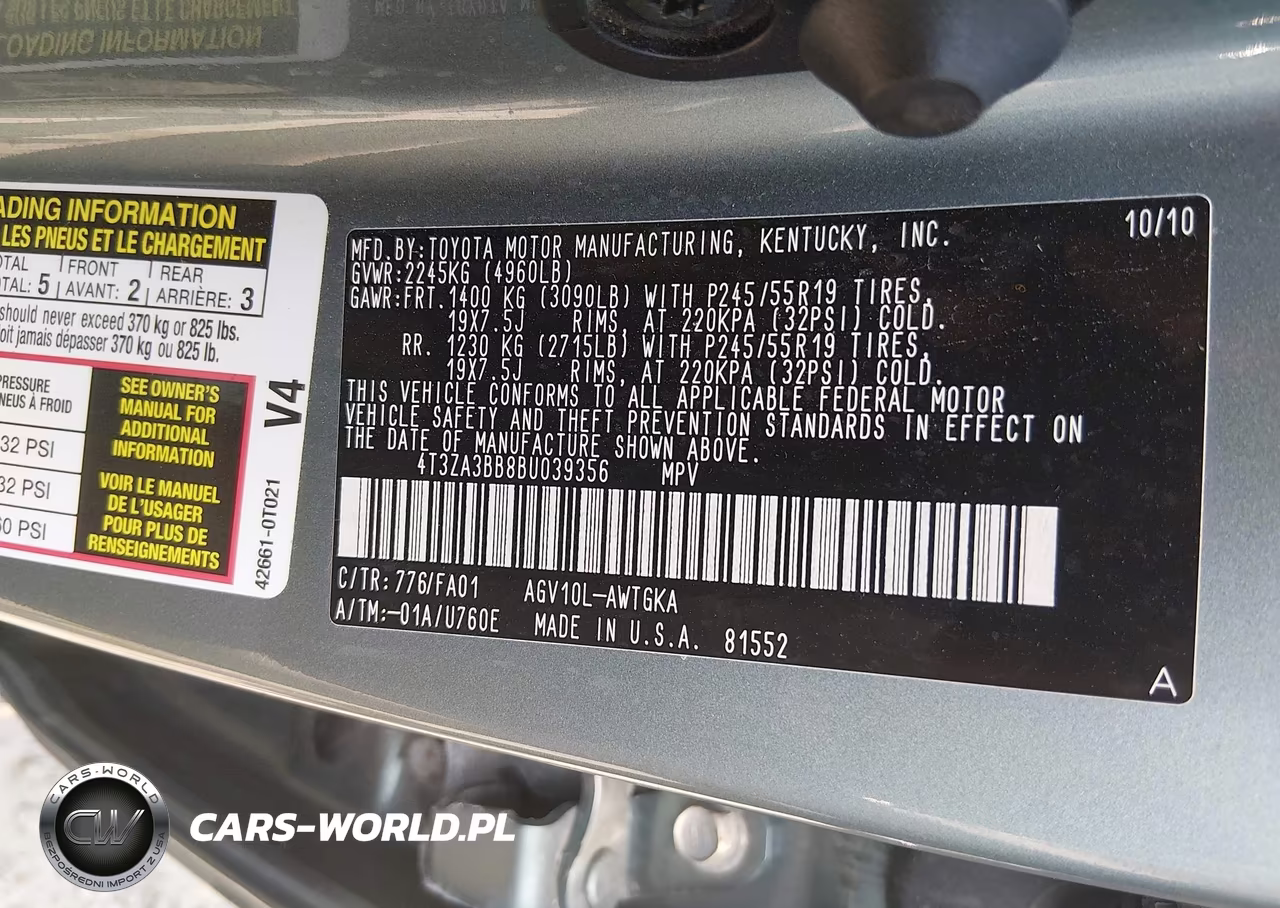 2011 Toyota Venza VIN:4T3ZA3BB8BU039356 - 9