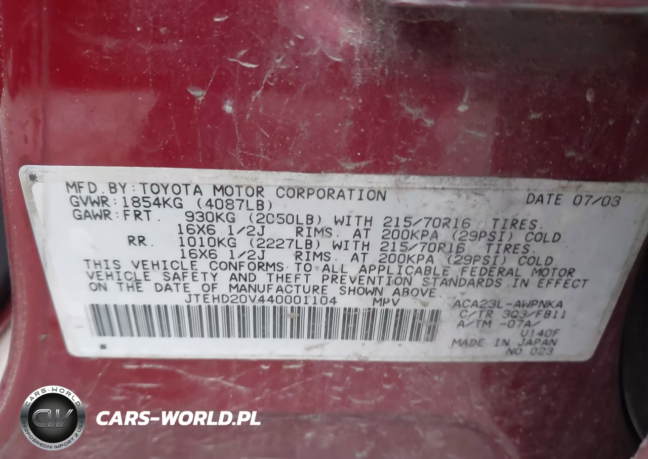 2004 Toyota Rav4 VIN:JTEHD20V440001104 - 9
