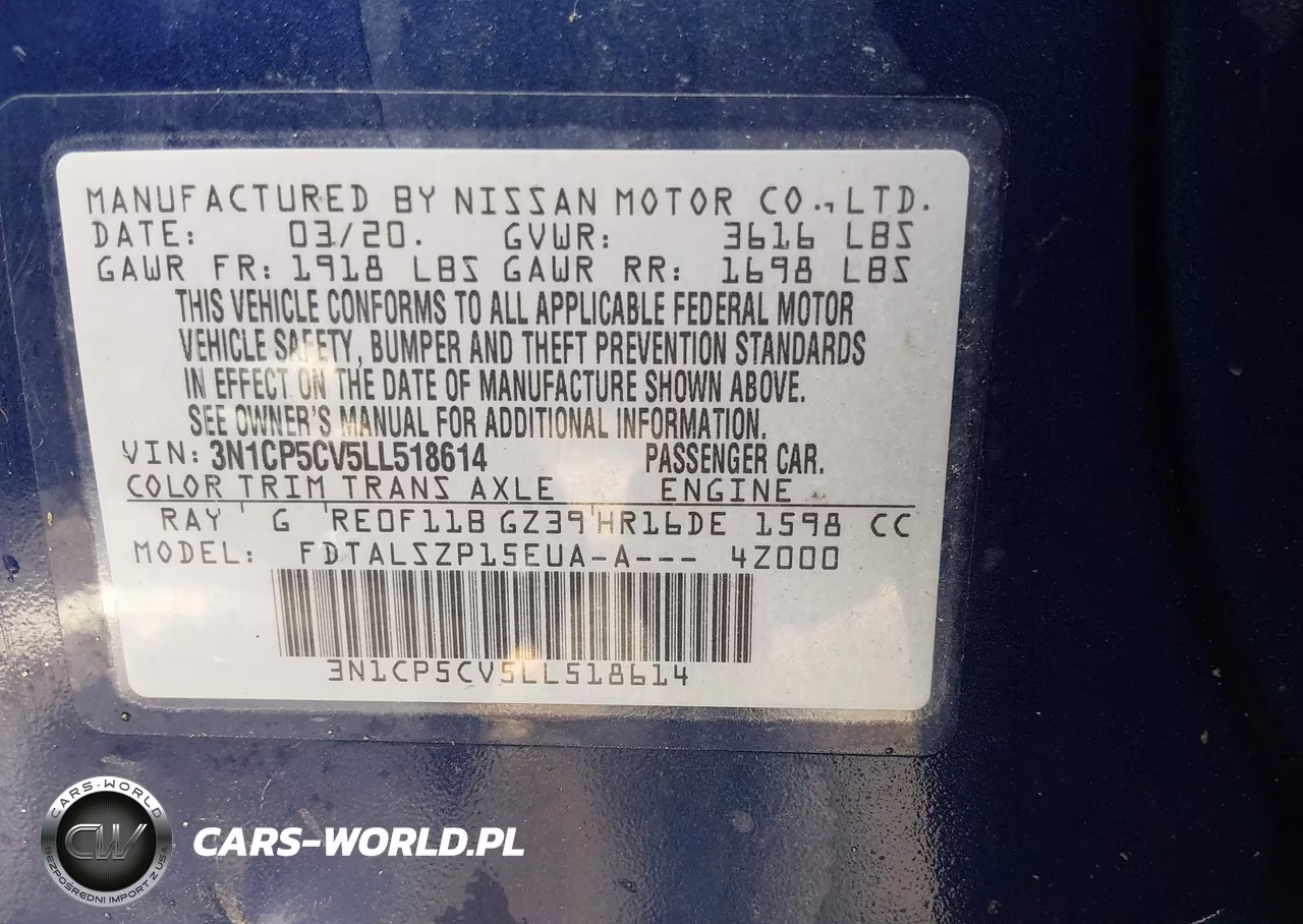 2020 Nissan Kicks Sv Xtronic Cvt VIN:3N1CP5CV5LL518614 - 9