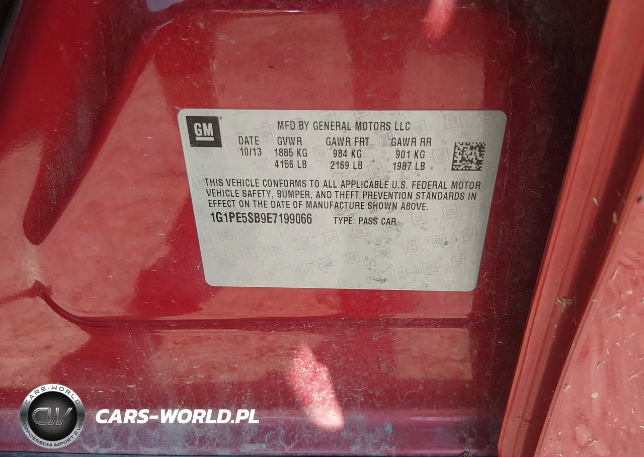 2014 Chevrolet Cruze 2Lt Auto VIN:1G1PE5SB9E7199066 - 9