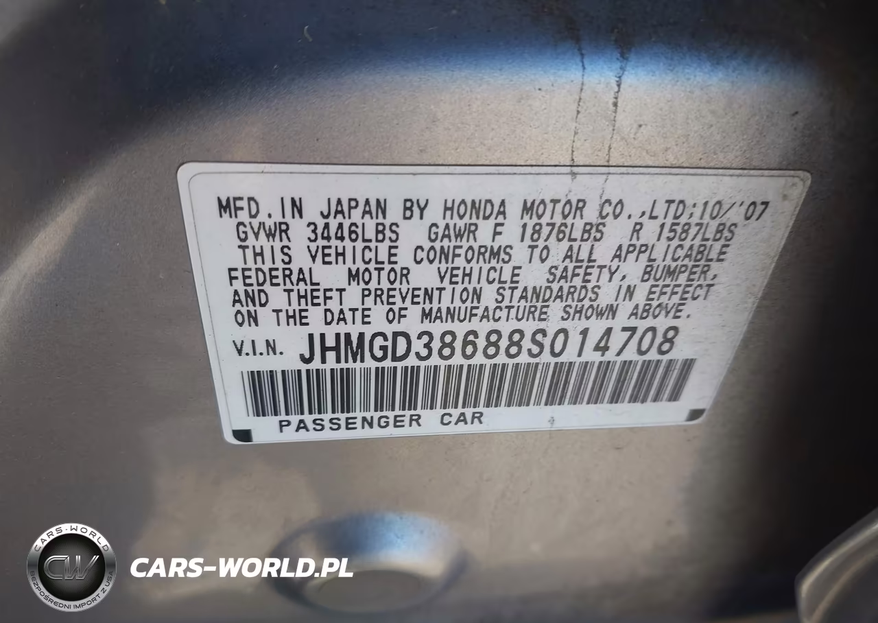 2008 Honda Fit Sport VIN:JHMGD38688S014708 - 9