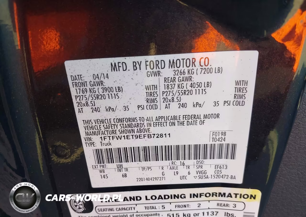 2014 Ford F-150 Fx4 VIN:1FTFW1ET9EFB72811 - 9