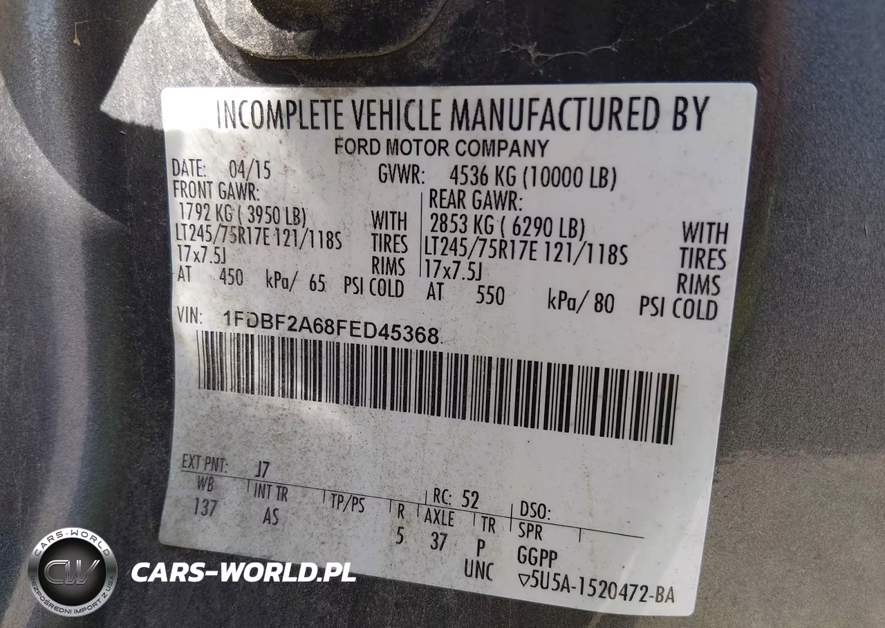 2015 Ford F-250 Xl VIN:1FDBF2A68FED45368 - 9