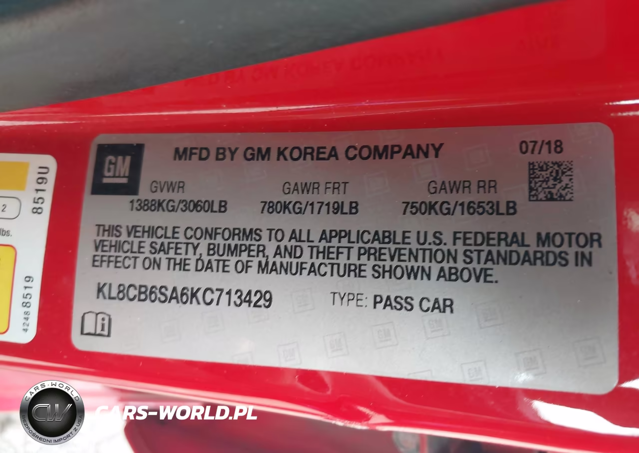 2019 Chevrolet Spark Ls Cvt VIN:KL8CB6SA6KC713429 - 9