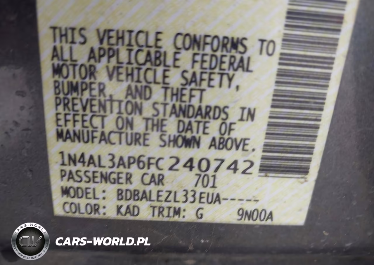 2015 Nissan Altima 2.5-2.5 S-2.5 Sl-2.5 Sv VIN:1N4AL3AP6FC240742 - 9