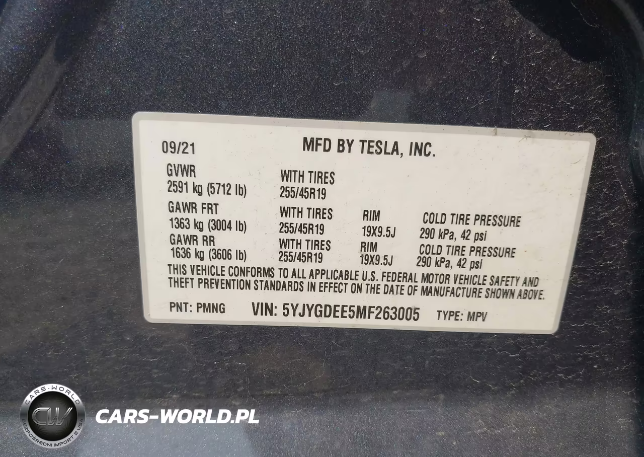 2021 Tesla Model Y Long Range Dual Motor All-Wheel Drive VIN:5YJYGDEE5MF263005 - 9