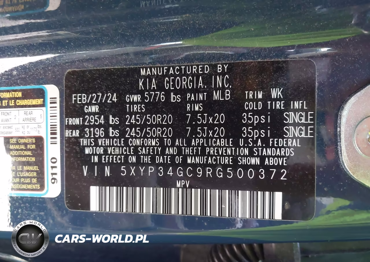 2024 Kia Telluride Ex VIN:5XYP34GC9RG500372 - 9