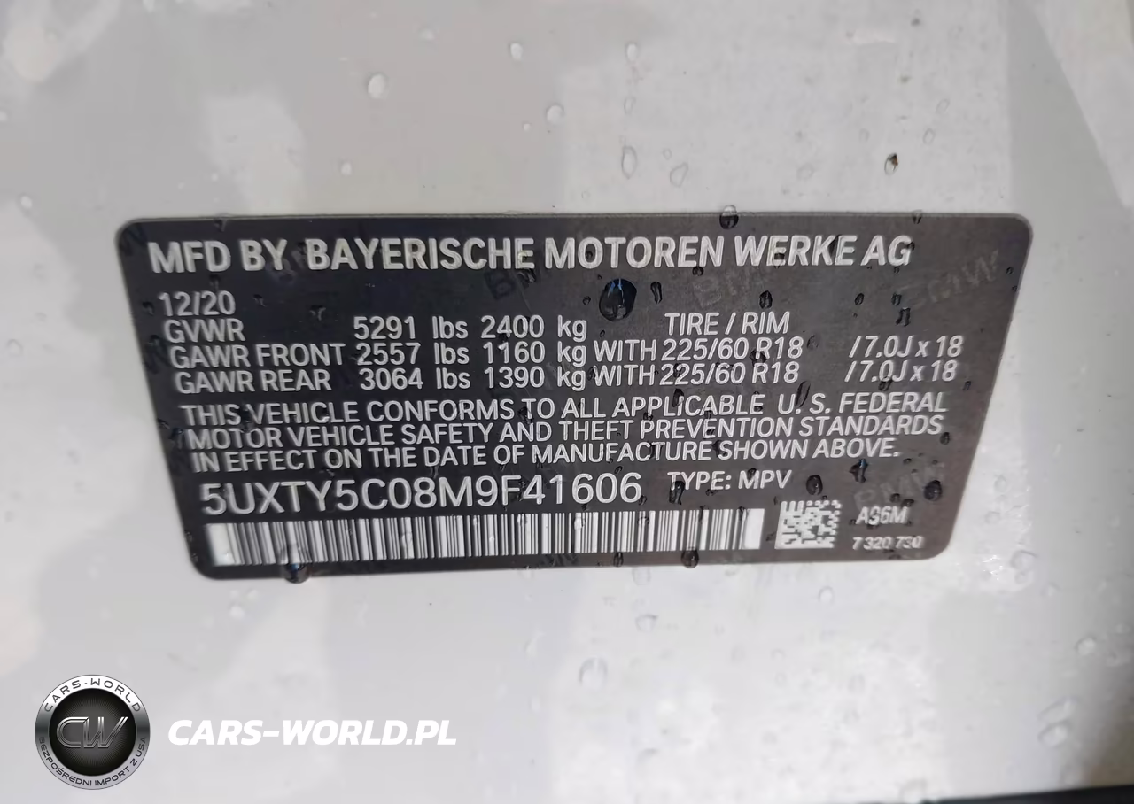 2021 BMW X3 xDrive30I VIN:5UXTY5C08M9F41606 - 9