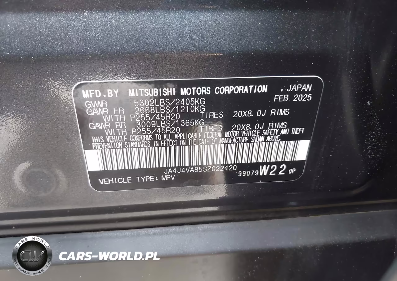 2025 Mitsubishi Outlander Se 2.5 S-Awc-Trail Edition S-Awc VIN:JA4J4VA85SZ022420 - 9