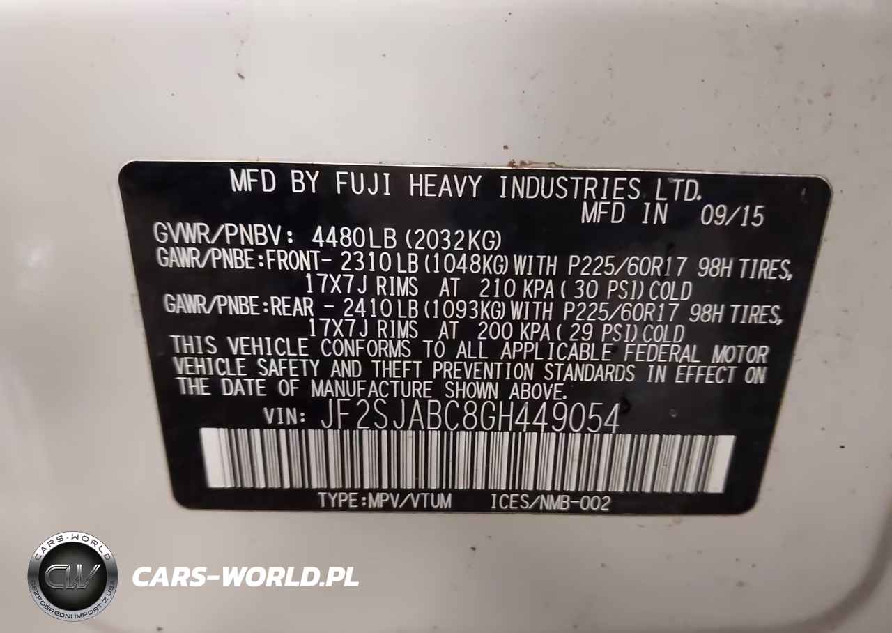 2016 Subaru Forester 2.5I VIN:JF2SJABC8GH449054 - 9