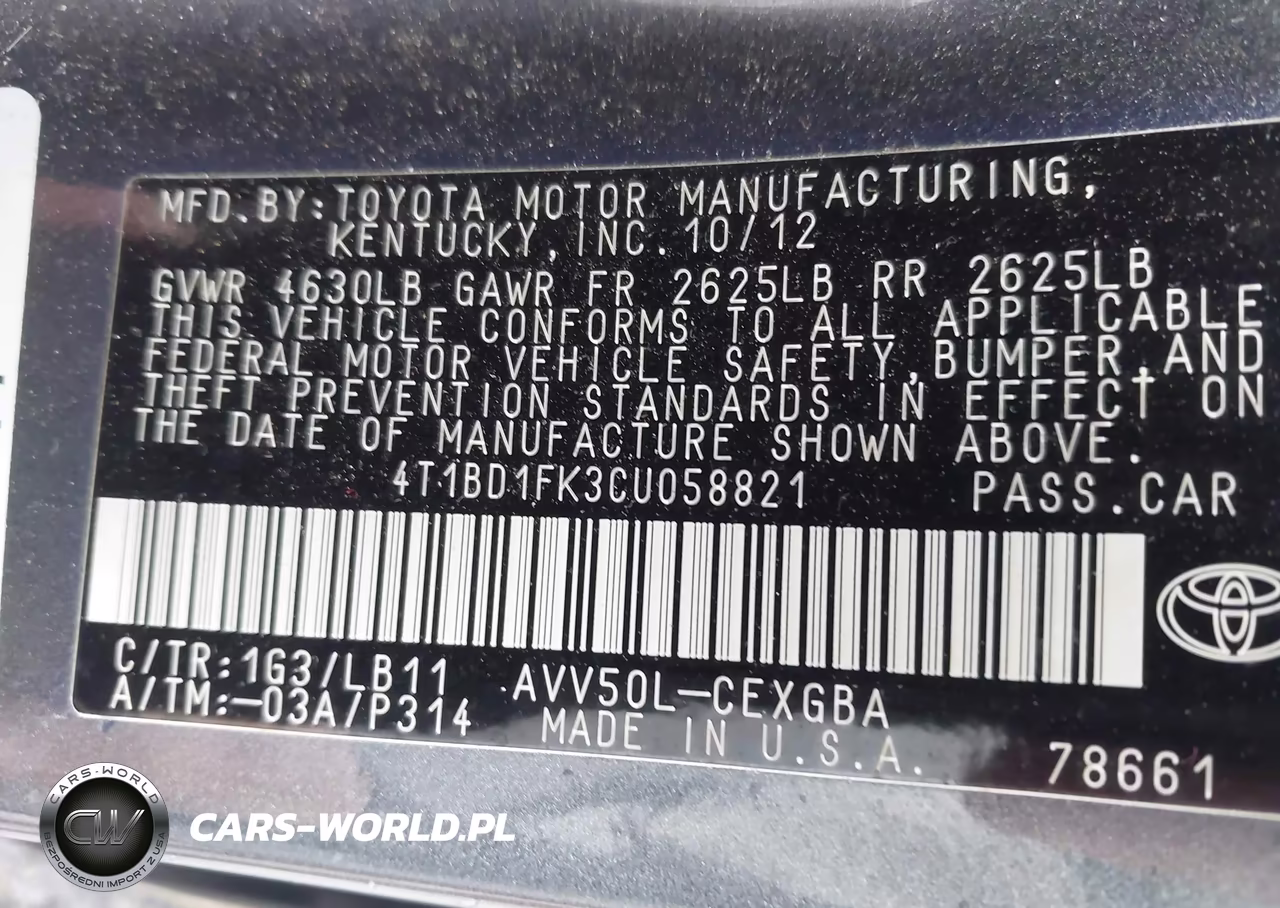 2012 Toyota Camry Hybrid Xle VIN:4T1BD1FK3CU058821 - 9