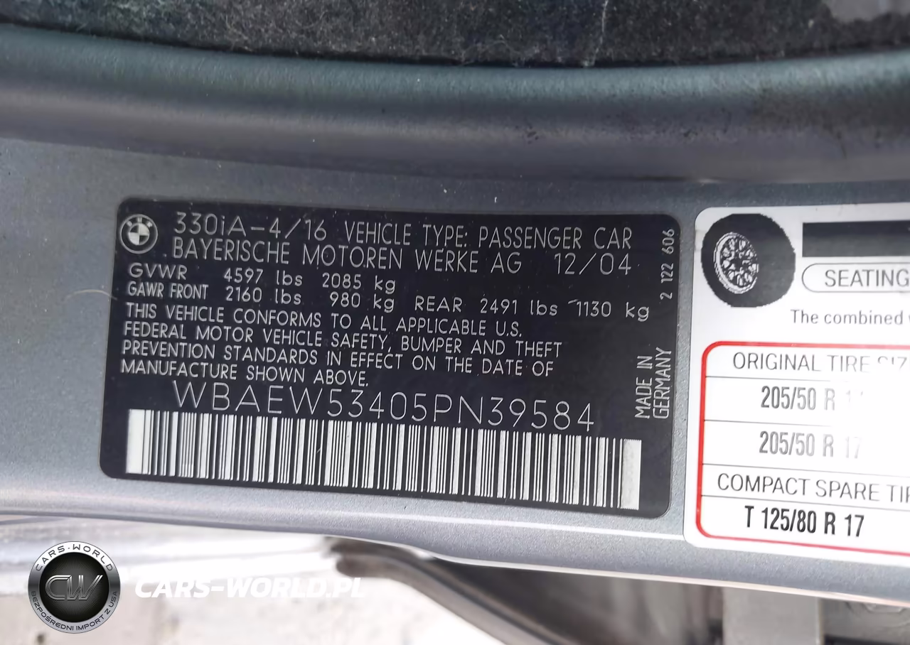 2005 BMW 330Xi VIN:WBAEW53405PN39584 - 9