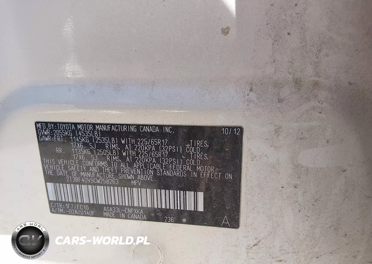 2012 Toyota Rav4 VIN:2T3BF4DV9CW258263 - 9