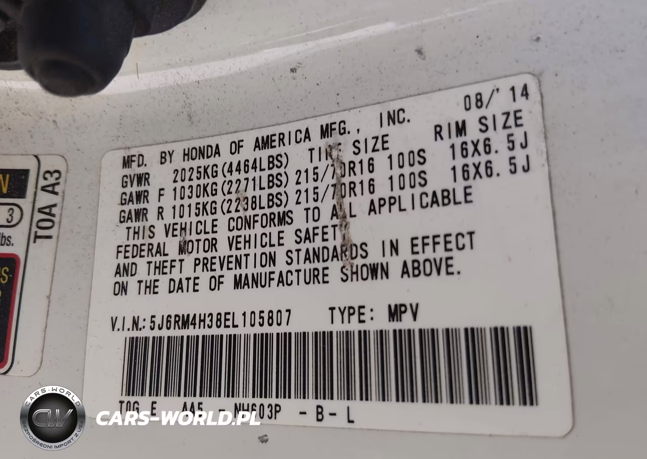 2014 Honda Cr-V Lx VIN:5J6RM4H38EL105807 - 9