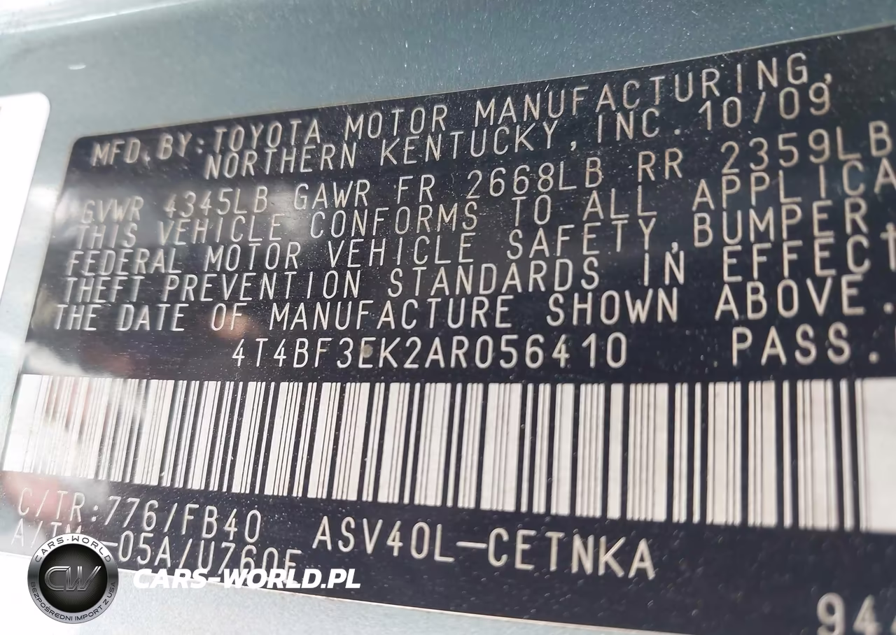 2010 Toyota Camry Le VIN:4T4BF3EK2AR056410 - 9