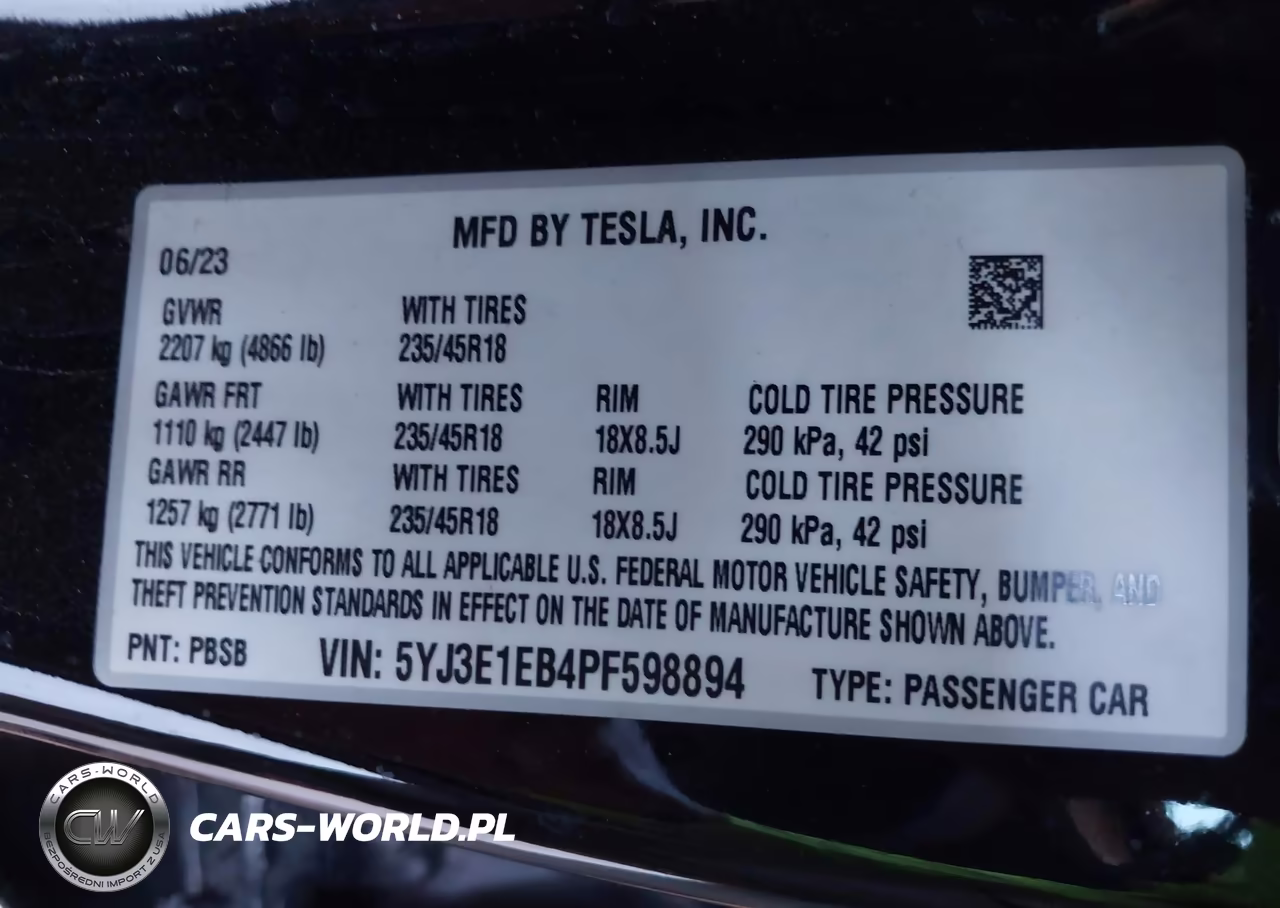 2023 Tesla Model 3 Long Range Dual Motor All-Wheel Drive VIN:5YJ3E1EB4PF598894 - 9