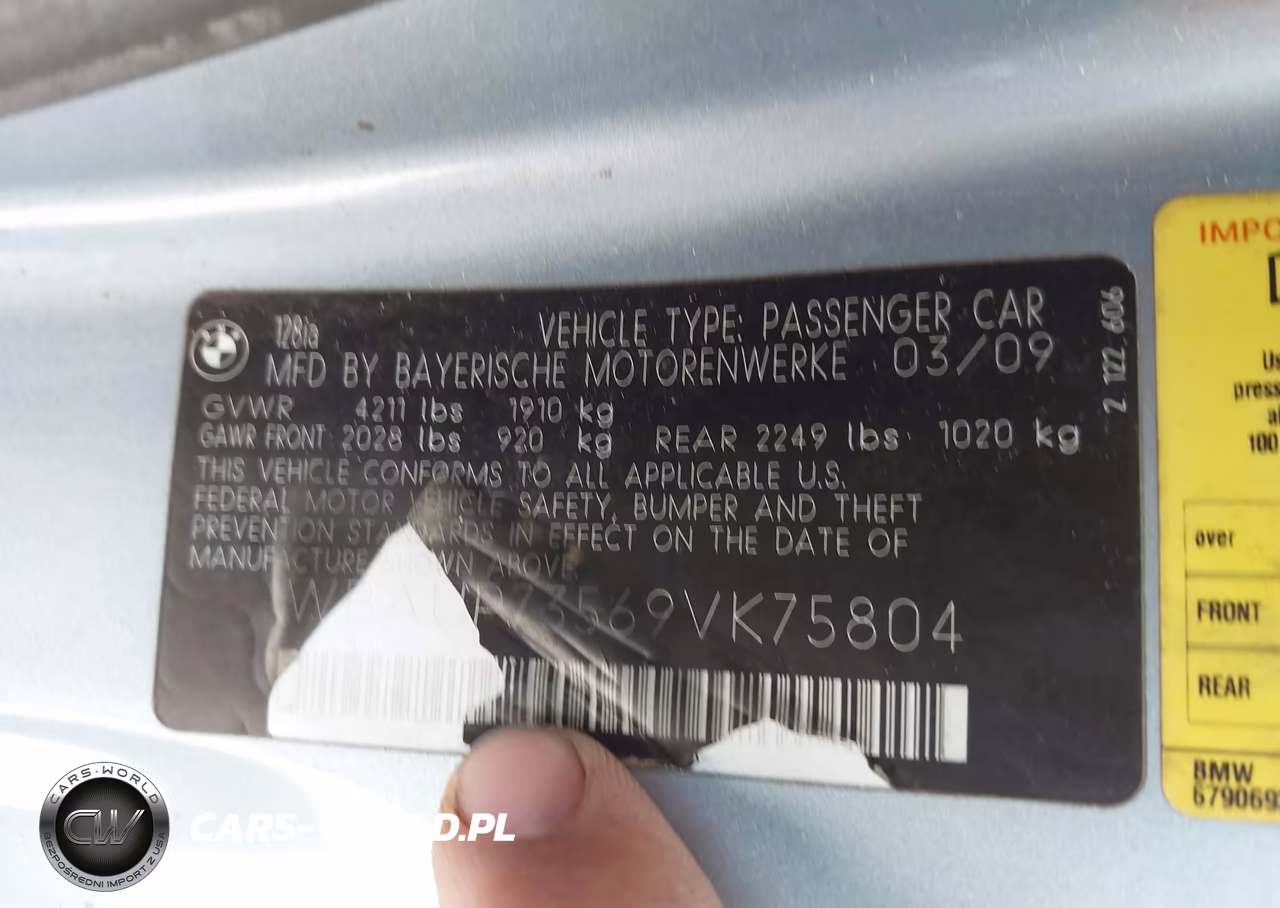 2009 BMW 128I VIN:WBAUP73569VK75804 - 9