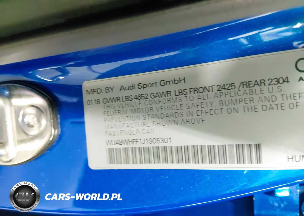 2018 Audi Rs 3 2.5T VIN:WUABWHFF1J1905301 - 9