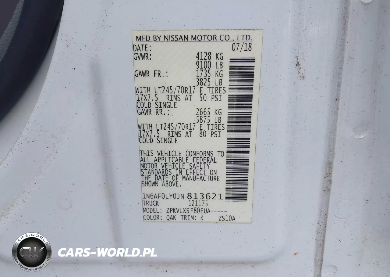 2018 Nissan Nv Cargo Nv2500 Hd Sv V8 VIN:1N6AF0LY0JN813621 - 9