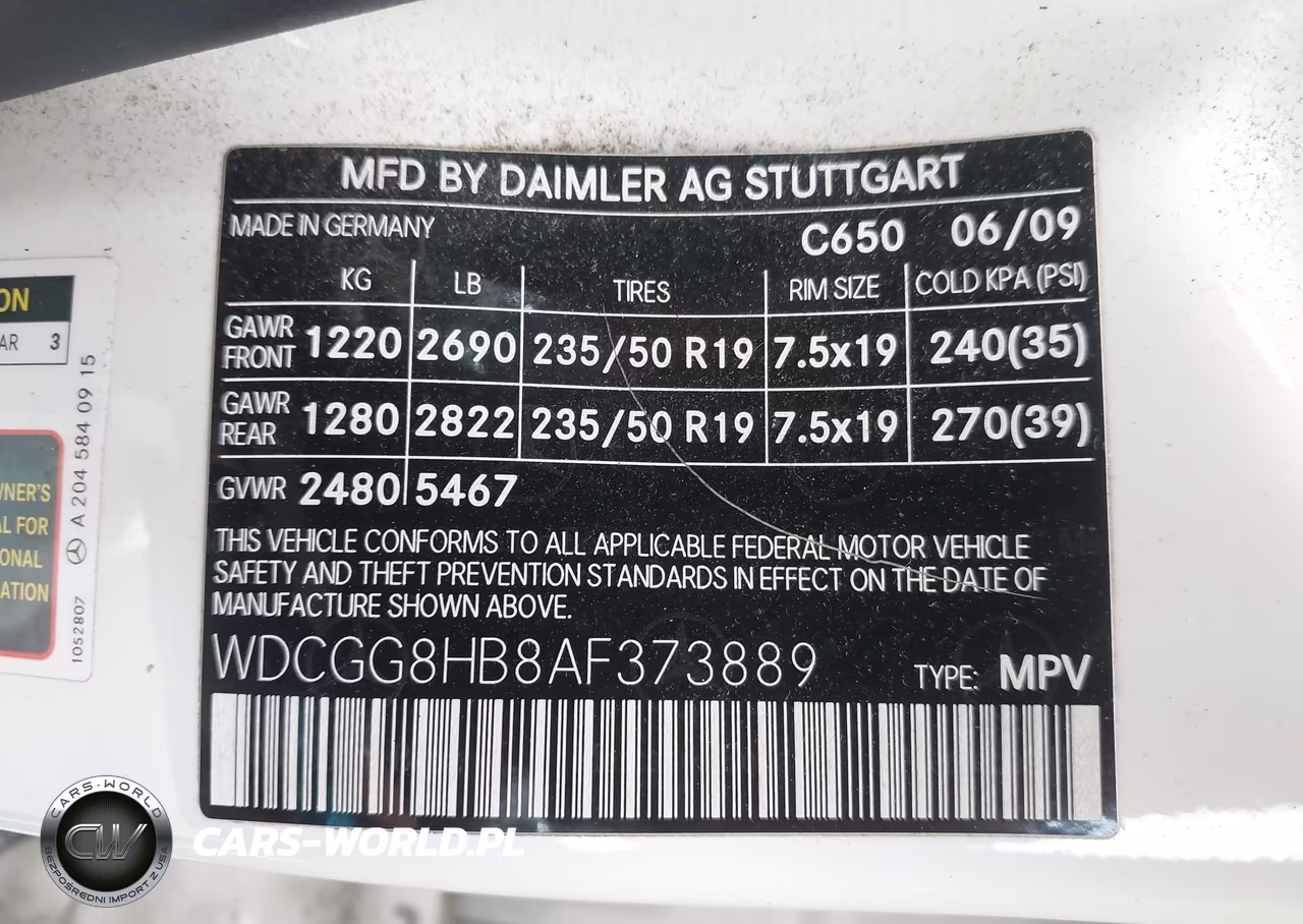 2010 Mercedes-Benz Glk 350 4Matic VIN:WDCGG8HB8AF373889 - 9
