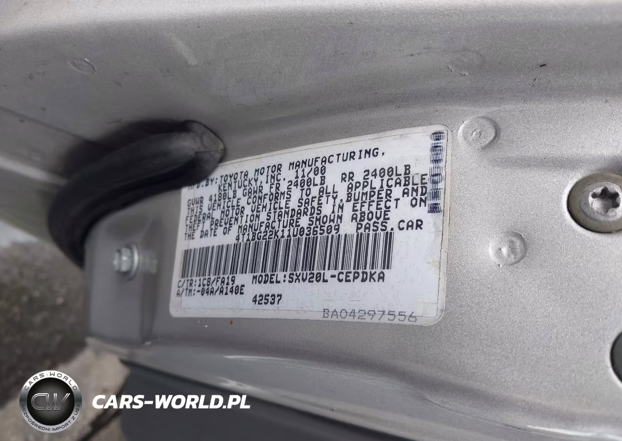 2001 Toyota Camry Ce VIN:4T1BG22K11U036509 - 9