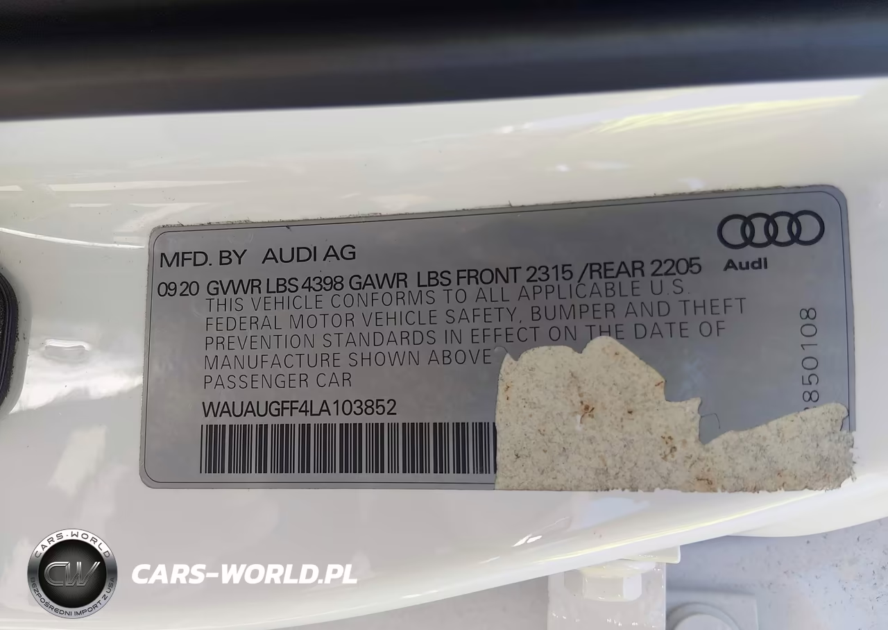 2020 Audi A3 Premium 40 Tfsi Front-Wheel Drive S Tronic VIN:WAUAUGFF4LA103852 - 9