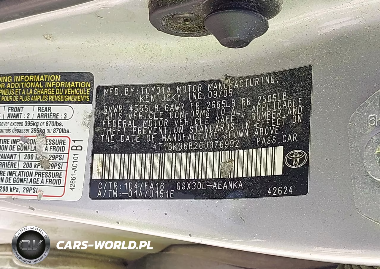 2006 Toyota Avalon Xl VIN:4T1BK36B26U076992 - 9