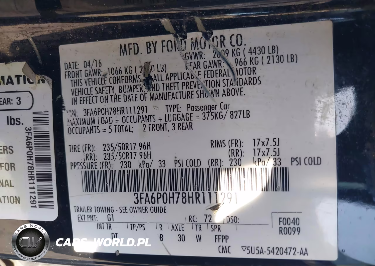 2017 Ford Fusion Se VIN:3FA6P0H78HR111291 - 9