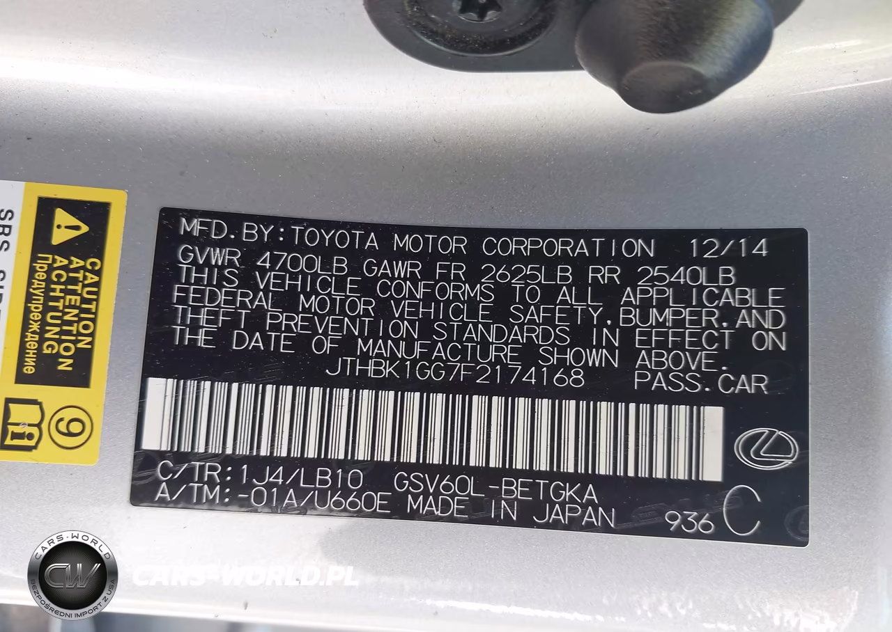 2015 Lexus Es 350 VIN:JTHBK1GG7F2174168 - 9
