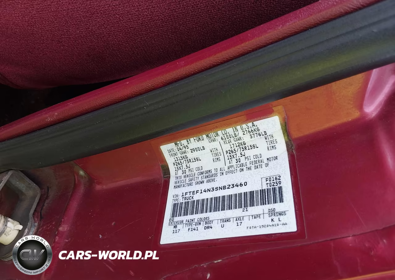 1995 Ford F150 VIN:1FTEF14N3SNB23460 - 9