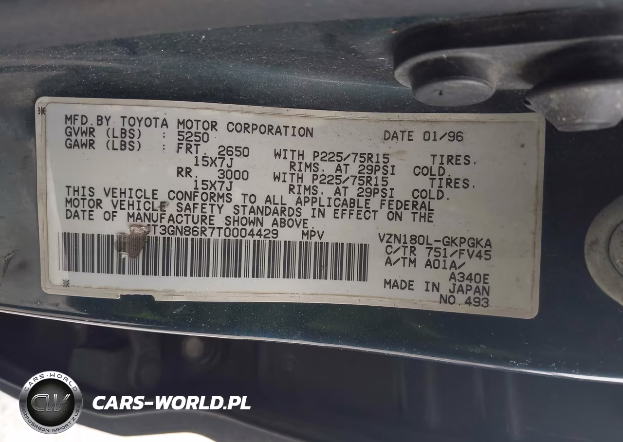 1996 Toyota 4Runner Sr5 VIN:JT3GN86R7T0004429 - 9