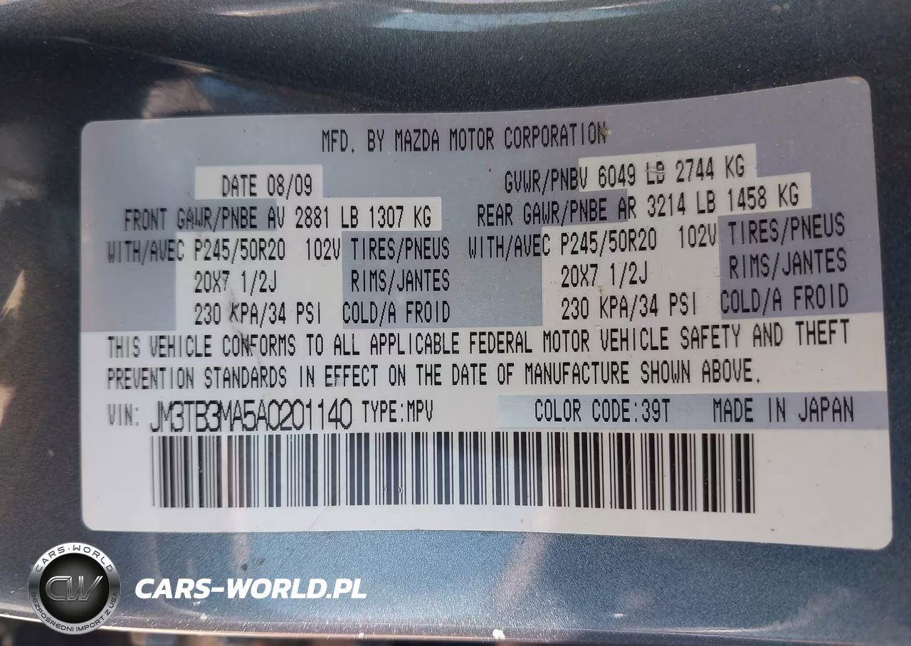2010 Mazda Cx-9 Grand Touring VIN:JM3TB3MA5A0201140 - 9
