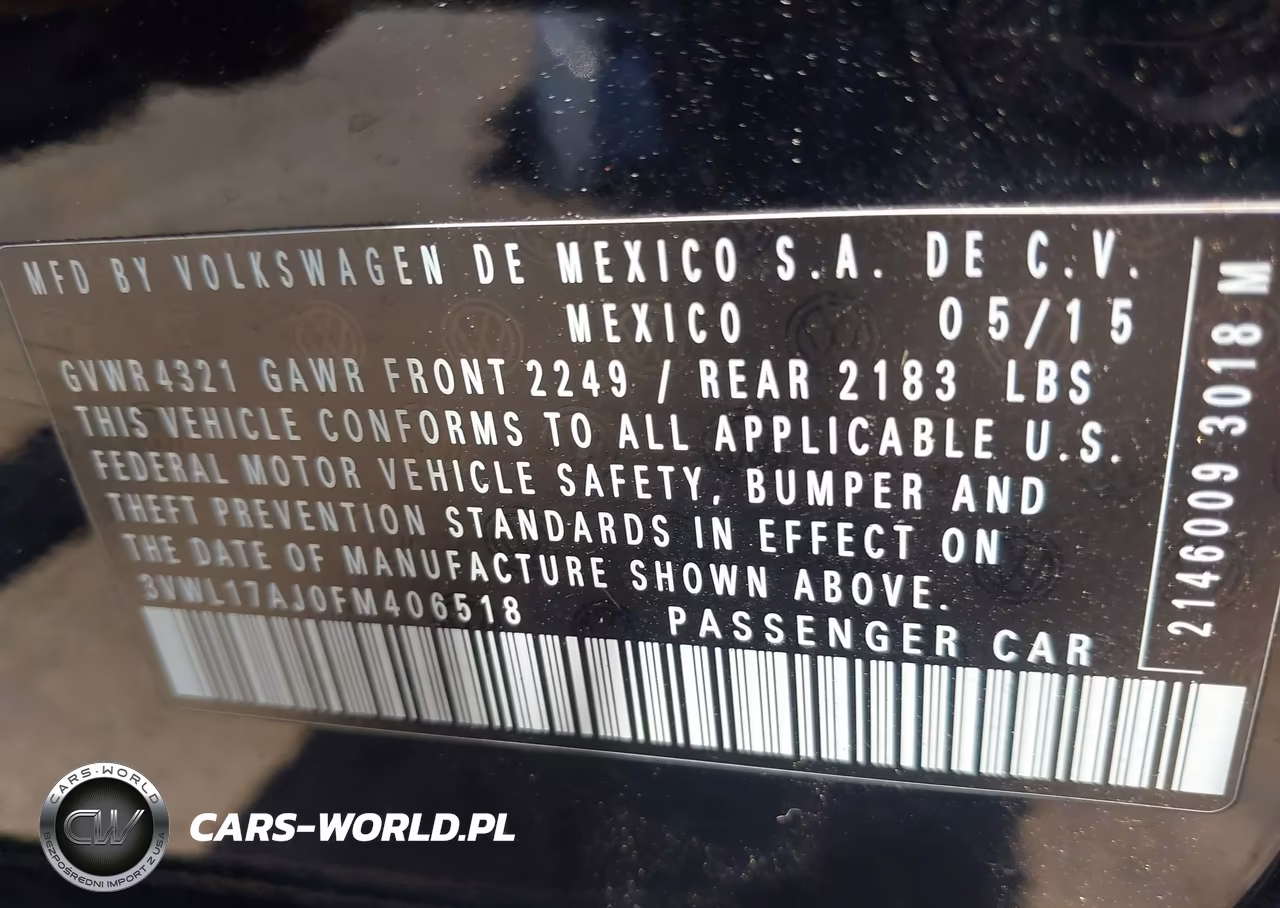 2015 Volkswagen Jetta 1.8T Sel VIN:3VWL17AJ0FM406518 - 9