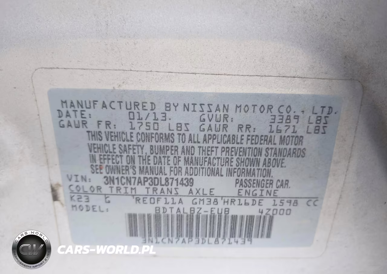 2013 Nissan Versa 1.6 Sv VIN:3N1CN7AP3DL871439 - 9