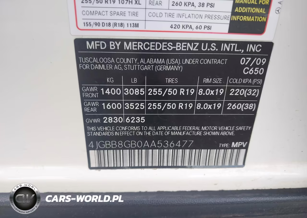 2010 Mercedes-Benz Ml 350 4Matic VIN:4JGBB8GB0AA536477 - 9