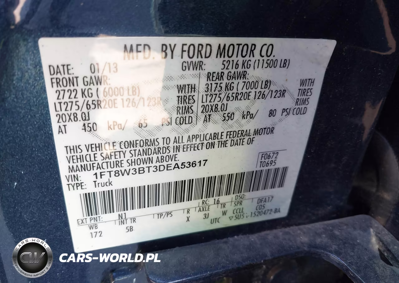 2013 Ford F-350 Lariat VIN:1FT8W3BT3DEA53617 - 8