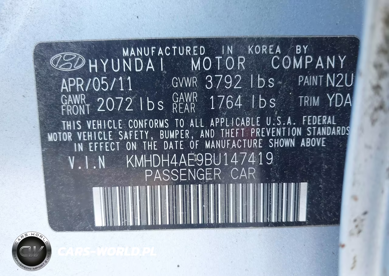 2011 Hyundai Elantra Gls-Limited VIN:KMHDH4AE9BU147419 - 9