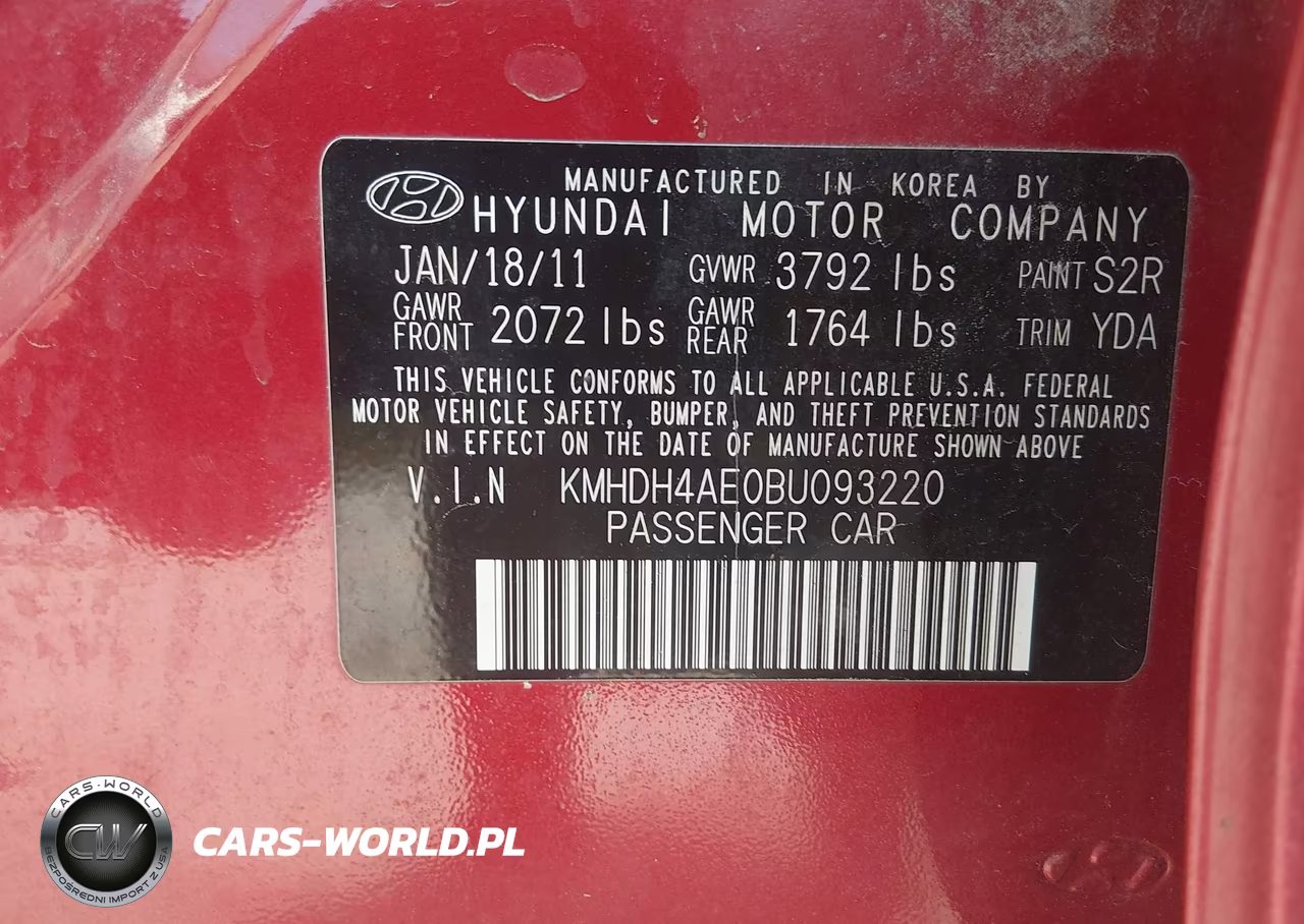 2011 Hyundai Elantra Gls (Ulsan Plant) VIN:KMHDH4AE0BU093220 - 9