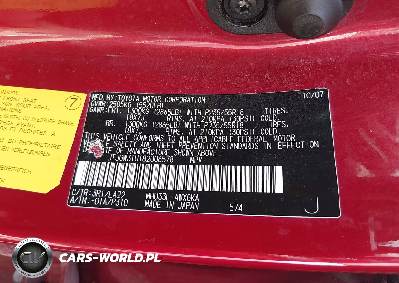 2008 Lexus Rx 400H VIN:JTJGW31U182006578 - 9