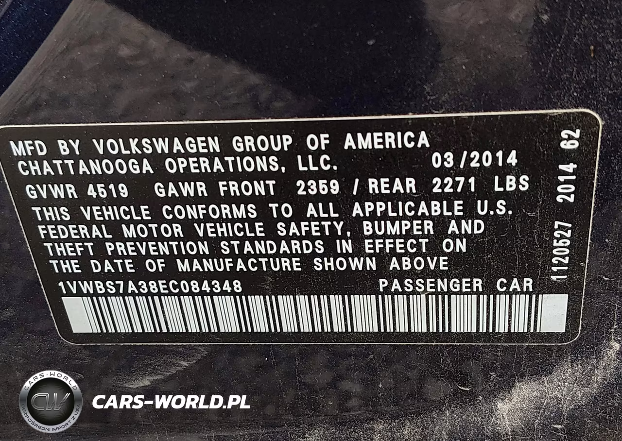 2014 Volkswagen Passat 1.8T Se VIN:1VWBS7A38EC084348 - 9