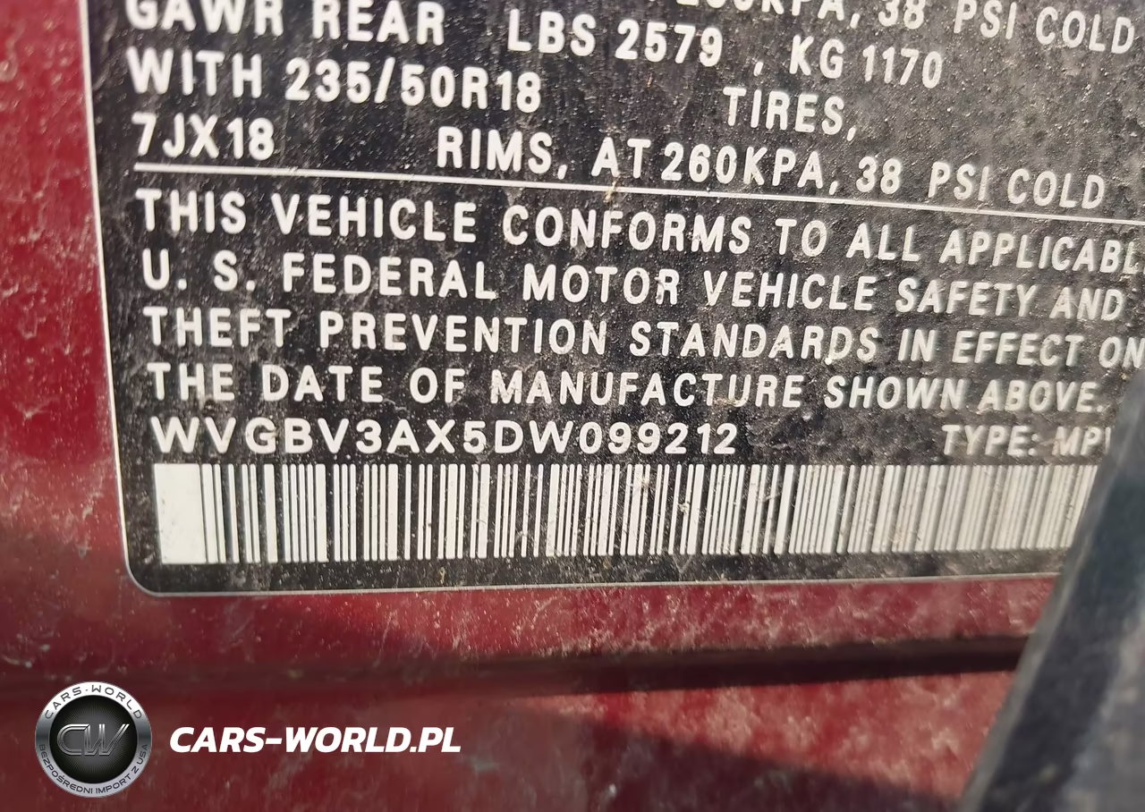 2013 Volkswagen Tiguan Se VIN:WVGBV3AX5DW099212 - 9