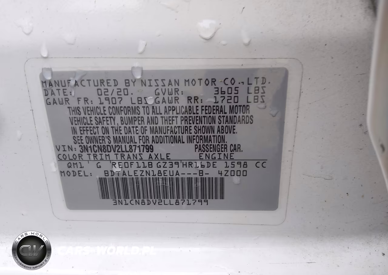 2020 Nissan Versa S Xtronic Cvt VIN:3N1CN8DV2LL871799 - 9