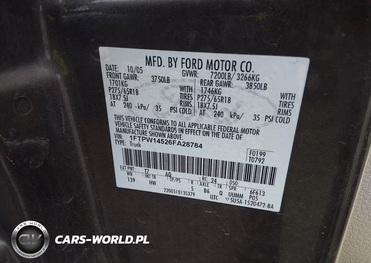 2006 Ford F-150 Fx4-Lariat-Xlt VIN:1FTPW14526FA28784 - 9