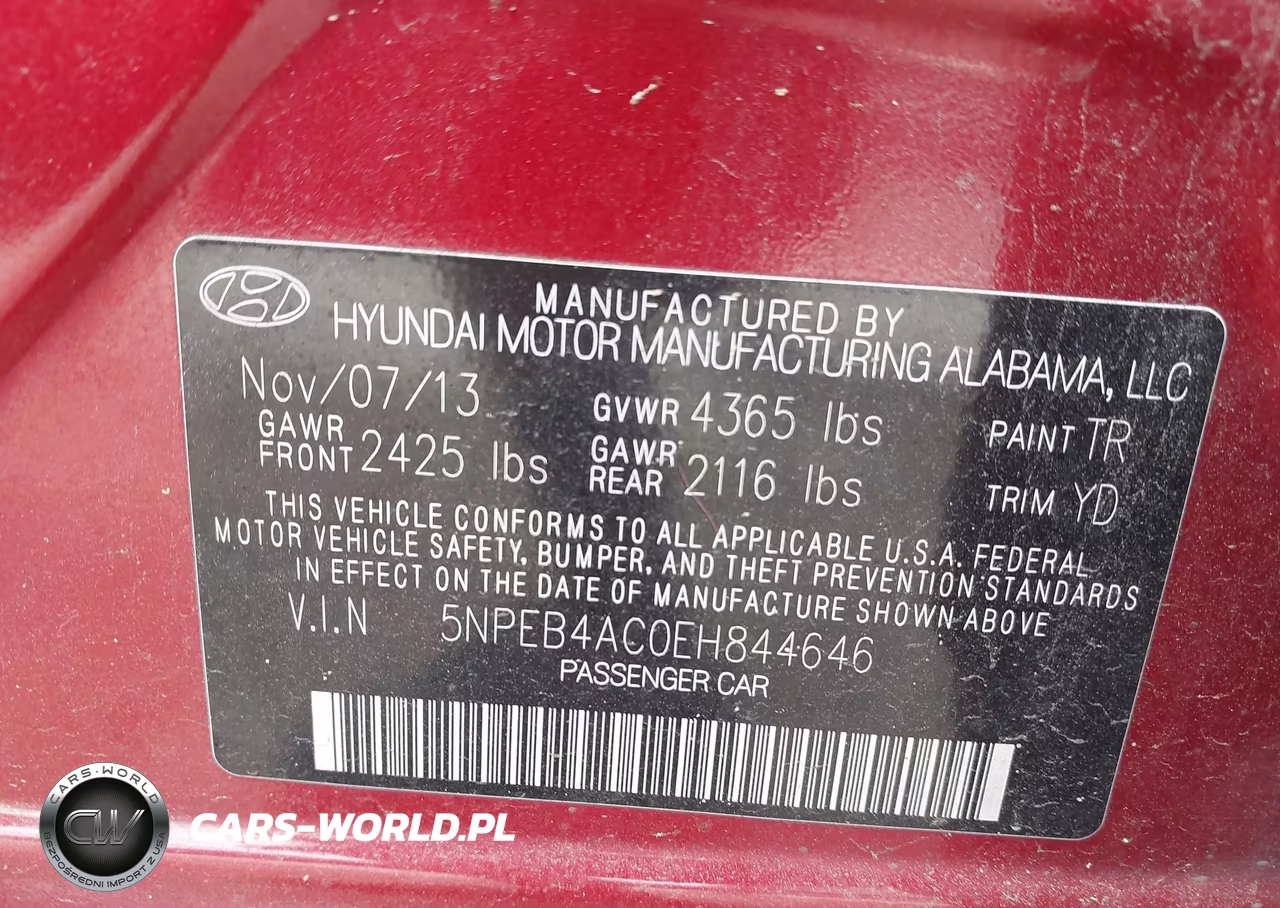 2014 Hyundai Sonata Gls VIN:5NPEB4AC0EH844646 - 9