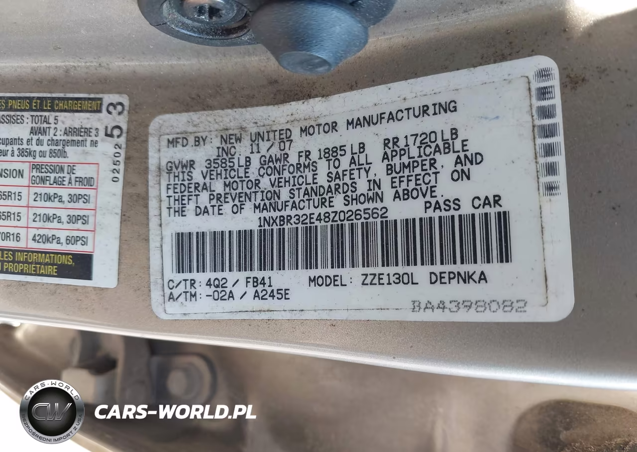 2008 Toyota Corolla Le VIN:1NXBR32E48Z026562 - 9