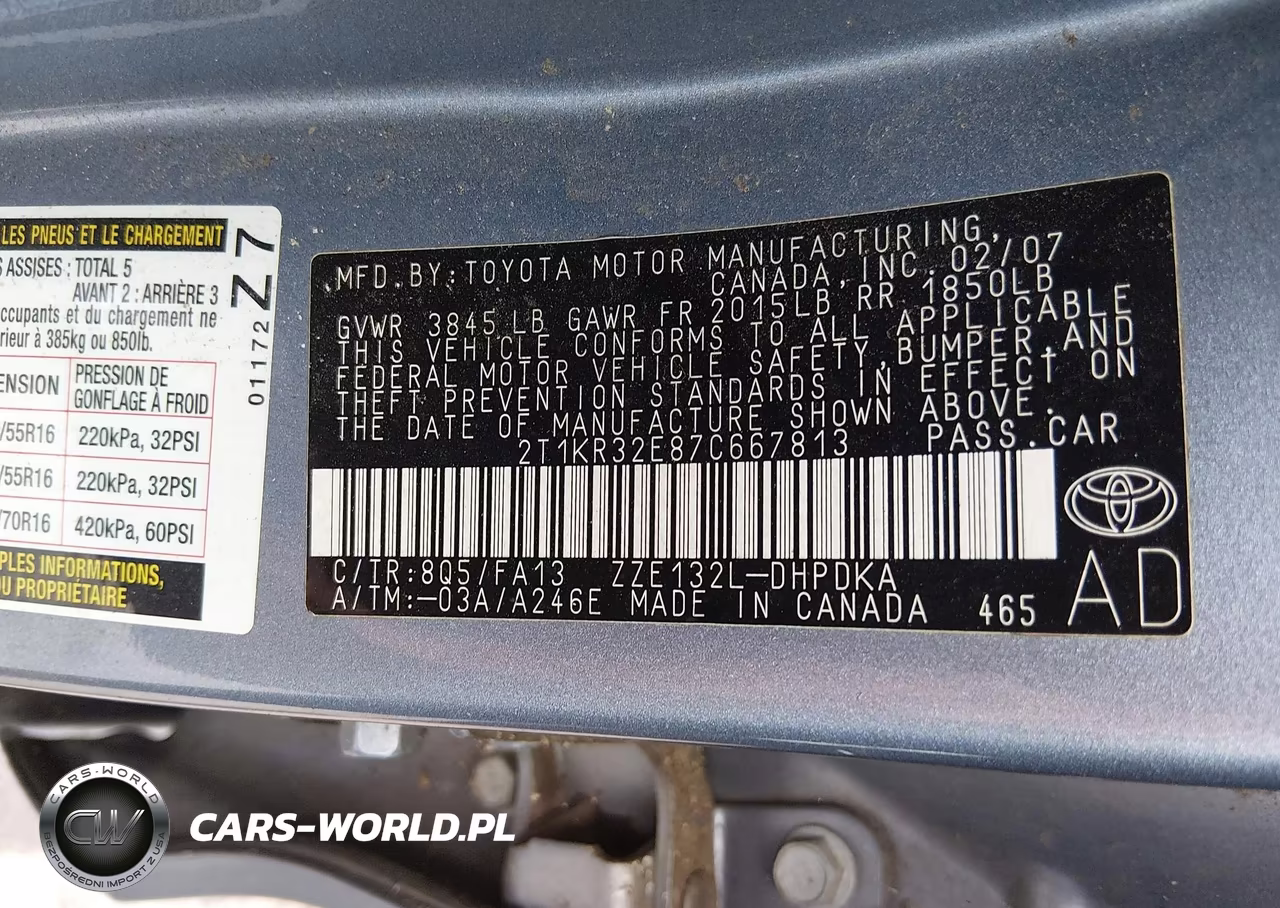 2007 Toyota Matrix VIN:2T1KR32E87C667813 - 9
