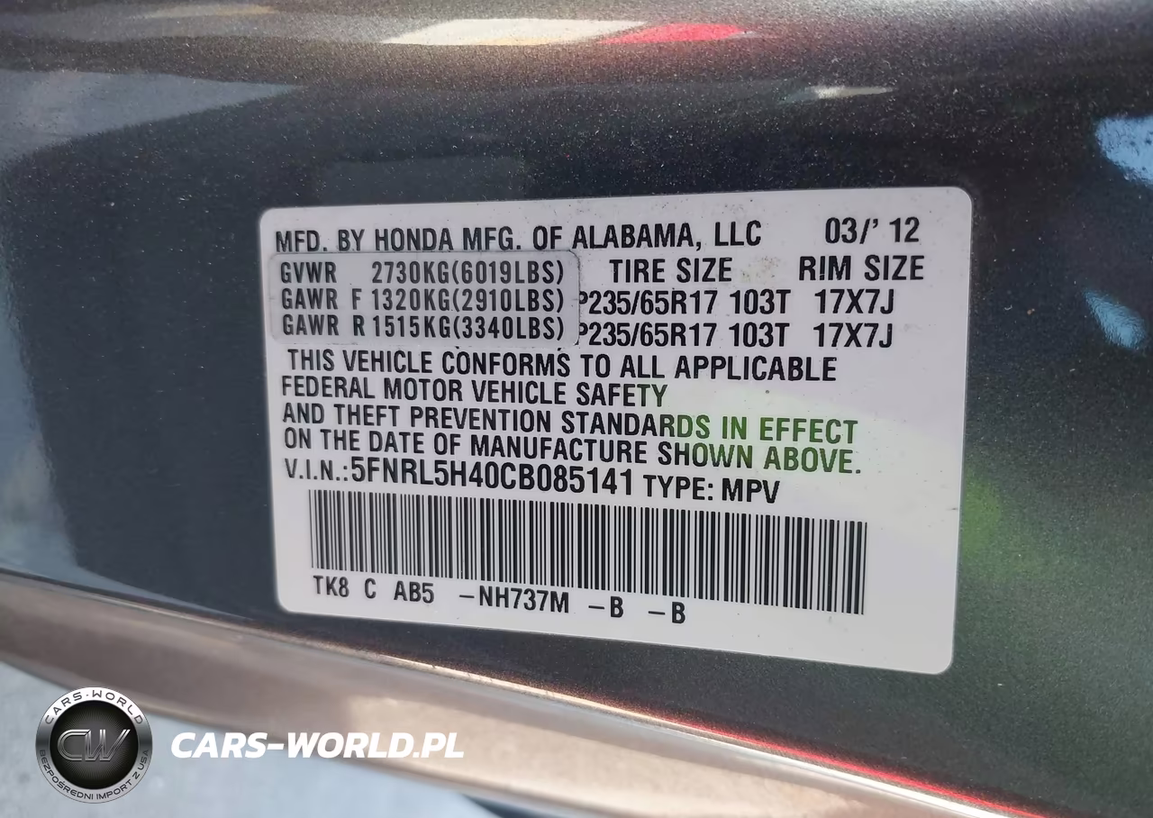 2012 Honda Odyssey Ex VIN:5FNRL5H40CB085141 - 9