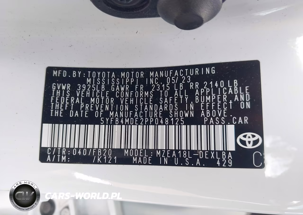 2023 Toyota Corolla Le VIN:5YFB4MDE2PP048125 - 9