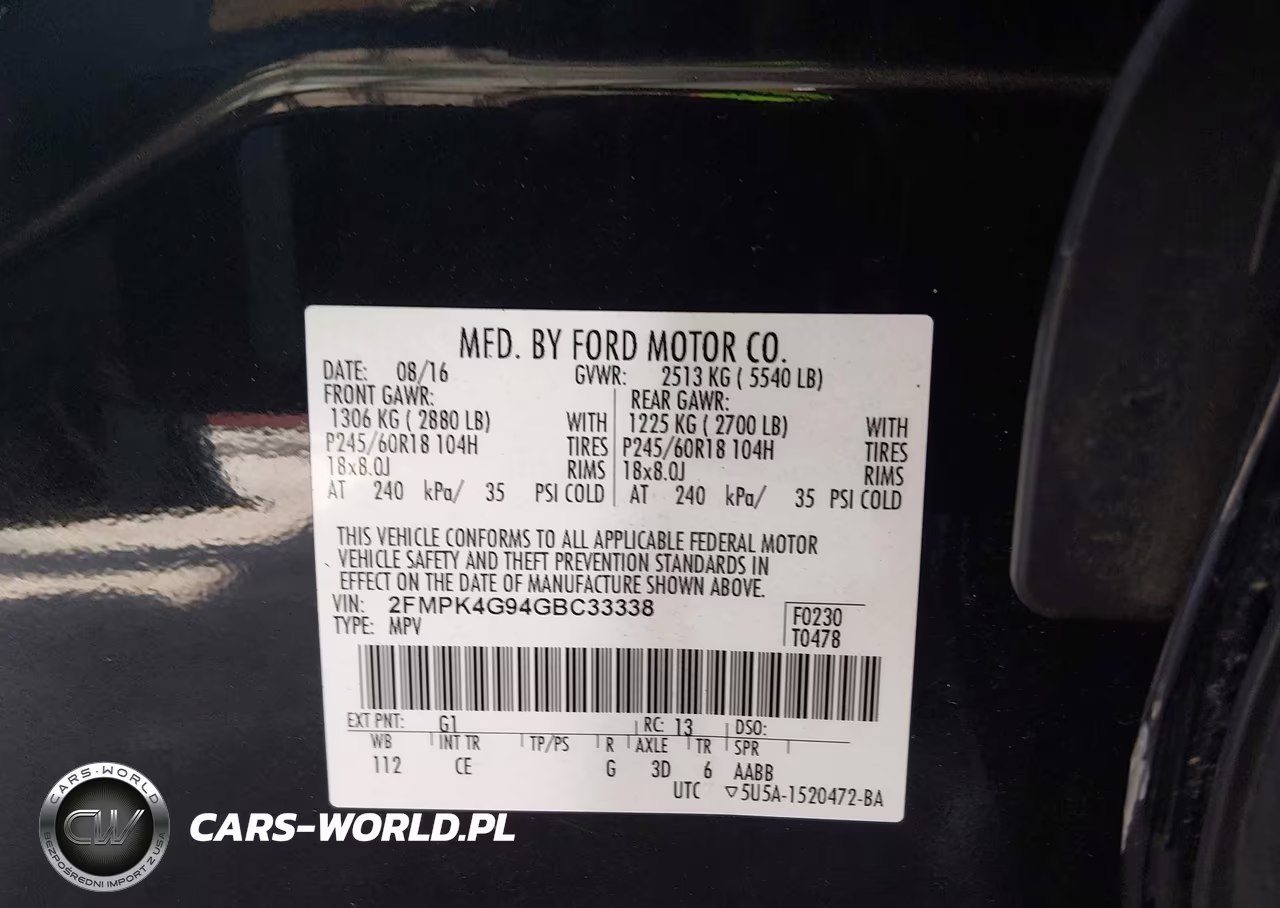 2016 Ford Edge Se VIN:2FMPK4G94GBC33338 - 9